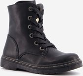 TwoDay leren meisjes veterboots - Zwart - Maat 29