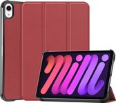 3-Vouw sleepcover hoes - Geschikt voor iPad Mini 6 (2021) - Bordeaux Rood