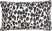 Kussenhoes Leopard Long | Dierenprint | Linnenlook | Beige-zwart | 30 x 50 cm | Exclusief binnenkussen