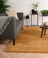 Hoogpolig vloerkleed shaggy Trend effen - goud 80x150 cm