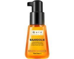 Baardolie 75ml | Qure Natural Oil | Ultieme Baard Verzorgingsolie in een Praktische en Elegante Fles | Baard olie