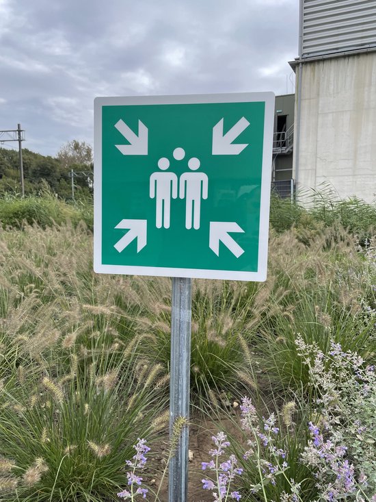 Panneau de point de rassemblement 300x300 mm réfléchissant