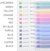 BOTC Fineliner 0,5 mm - Met 12 Fashion Colors - Naaldpunt Gel Pen