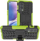 Rugged Kickstand Back Cover - OnePlus Nord 2 Hoesje - Groen