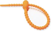 Colorful Sun® Kabelbinders - Kabel organiser - Tie Wraps - Oranje - 12 stuks - Siliconen - Kabelclips - Kabel Management - Cable organizer - Oortjes - Oplaadkabel - Telefoonkabel -