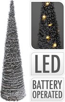 Kerstboom met 40 LED verlichting rotan met sneeuw glitters - Kerstmis - Kerstdecoratie - 80 cm - BATT