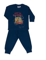 Fun2Wear - Pyjama Trucking - Vrachtwagen - Donker Blauw - Maat 104 - Jongens