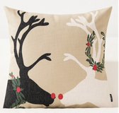 Kussenhoes Rendieren - Kerstdecoratie - Kerstkussen - 45x45cm