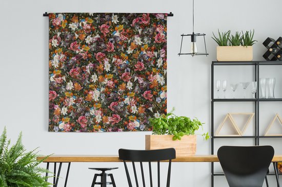 Tapisserie - Tapisserie - Fleurs - Papillon - Design - Art - Abstrait - Peinture - Maîtres anciens - 150x150 cm - Tapisserie