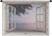 Tenture murale - Tissu mural - Transparent - Plage - Palmier - 60x45 cm - Tapisserie murale