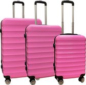 Travelerz kofferset 3 delig met wielen en cijferslot - ABS - roze (1515)