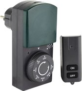 REV timer met afstandsbediening IP44 zwart-groen