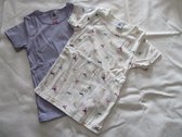 petit bateau , onderhemd , 2 pack , meisjes , lila / creme , vogels , 4 jaar 104