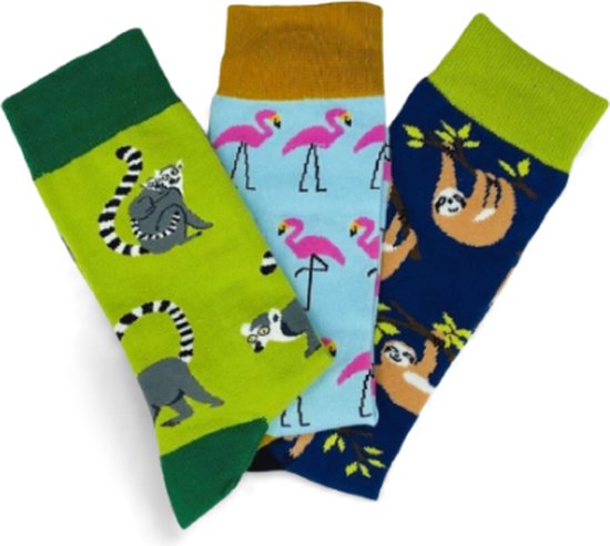 Schouderophalend Junior Vijftig JustSockIt dieren sokken 3pack - dieren box - vrolijke sokken - luiaard  sokken -... | bol.com