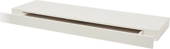 Aanpassing krassen Onafhankelijk B!Organised wandplank wandpaneel boekenplank hoogglans met lade wit 80 x 25  x 5 cm | bol.com
