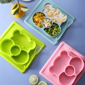 Kinderservies - BPA vrij baby servies - Siliconen bord met zuignap - inclusief een lepel - kraamcadeau jongen - Placemat voor kinderen