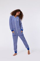 Woody onesie unisex - blauw-wit gestreept - ijsbeer - 212-1-ONE-V/912 - maat L