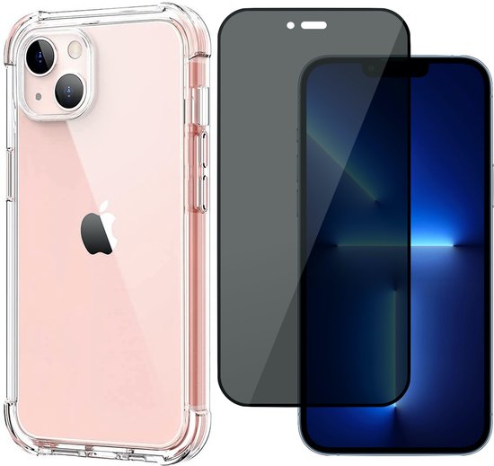 Hoesje geschikt voor Apple iPhone 13 + Screenprotector - Shock Proof Hoesje Case met Versterkte rand