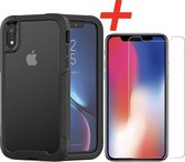 Backcover geschikt voor Apple iPhone XR - Zwart - Shockproof + Glas Protector