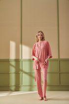 Pijadore - 3 Delige Pyjama Set Voor Dames, Lange Mouwen, Roze - M