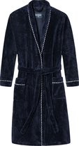 SCHIESSER dames badjas, dun bamboe badstof, donkerblauw met contrast bies -  Maat: XL