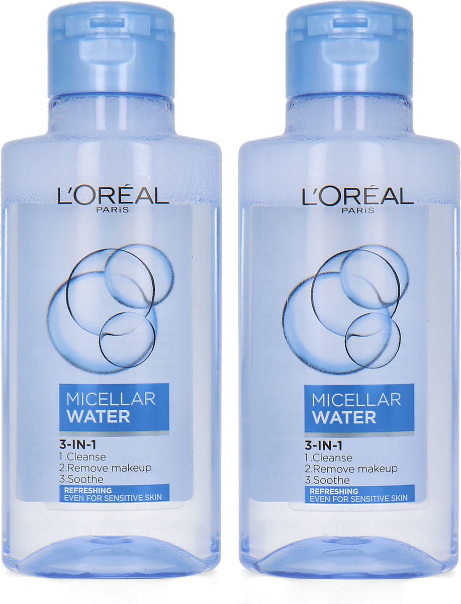 L'Oréal Micellar Water 3-in-1 - 95 ml (2 stuks)