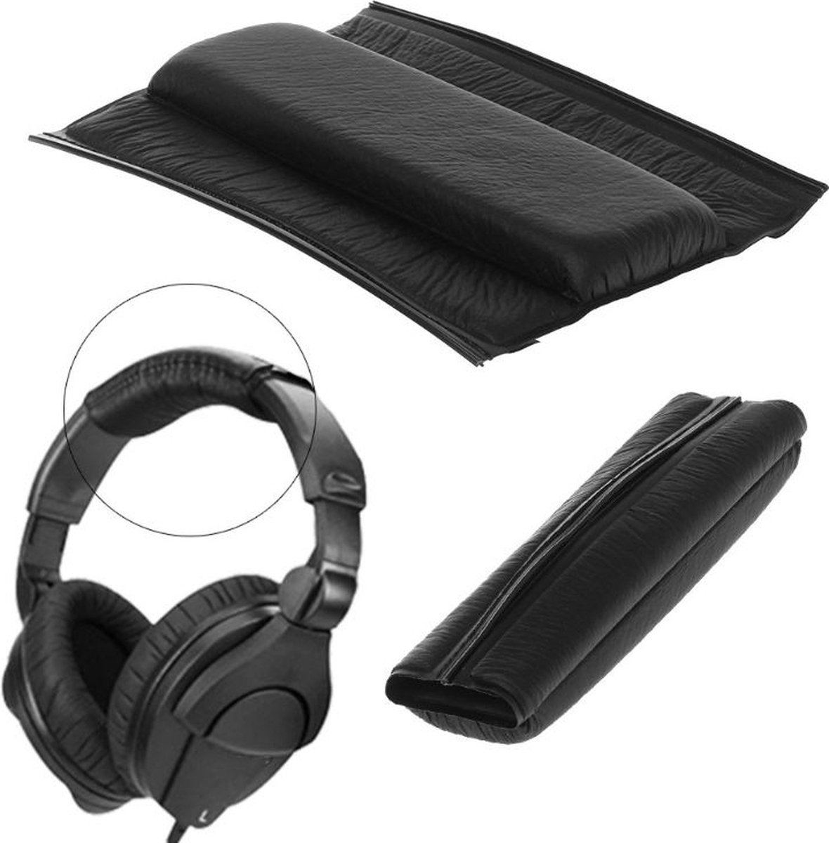 Luxe Vervang Hoofdband Kussen Geschikt Voor Sennheiser HD280/HD280 Pro/HD281/HMD280/HMD281 Gaming Headset - Headband Cushion - Met Comfortabele Memory Foam Binnenlaag - Zwart