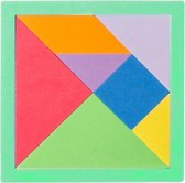 vormenpuzzel Tangram junior foam 15,5 cm groen 9-delig