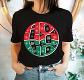 Kerst T-Shirt - Ho Ho Ho - Zwart maat XL