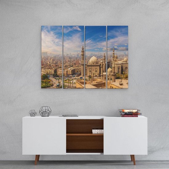 Artaza - Toile Peinture Quadriptyque - Mosquée au Caire, Egypte - 80x60 - Photo sur Toile - Impression sur Toile