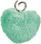 sleutelhanger hart 9 cm pluche groen