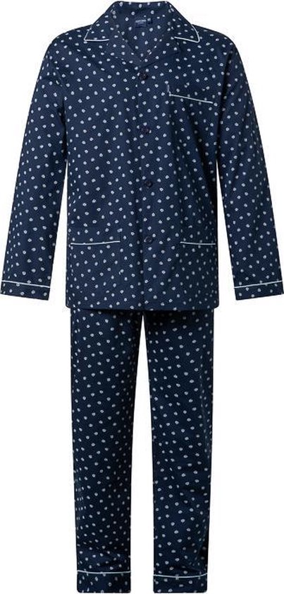 Gentlemen heren pyjama doorknoop | MAAT 58 | Kroon | marine | Poplin 100% katoen