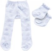 poppenmaillot en sokken polyester wit/zilver 28-35 cm