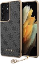 GUESS 4G Charms Backcase Hoesje Samsung Galaxy S21 Ultra - Grijs