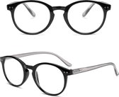 LEESBRIL KLASSIEK ZWART - +1.00 - Dames - Heren - Leesbrillen - ovaal - Lees bril - Leesbril met sterkte