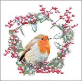 Ambiente Servetten Robin In Wreath 25cm 20 stuks