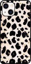 ADEL Siliconen Back Cover Softcase Hoesje Geschikt voor iPhone 13 Mini - Luipaard Bling Glitter