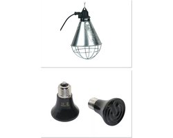 Armatuur met 50W keramische warmtelamp – porseleinen fitting – geen licht – 2,5 m snoer – veilig & energiezuinig – ideaal voor kuikens, pups, kittens en reptielen