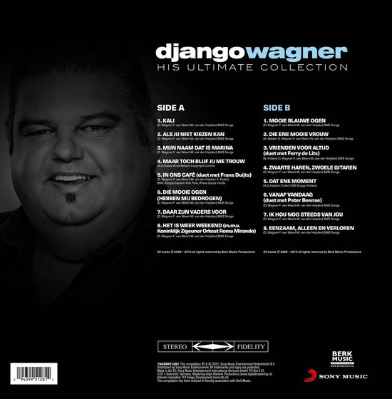 Albumhoes met tracklist van Django Wagner's 'His Ultimate Collection'.