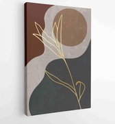 Canvas schilderij - Marble art design with abstract shape and gold pattern. Design for print, cover, wallpaper, Minimal and natural wall art. Vector illustration. 3 -    – 18391060