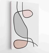 Canvas schilderij - Earth tones organic shape Art design for poster, print, cover, wallpaper, Minimal and natural wall art. Vector illustration. 3 -    – 1834708744 - 115*75 Vertic