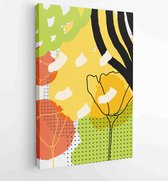 Canvas schilderij - Abstract organic shape Art design for poster, print, cover, wallpaper, Minimal and natural wall art. 1 -    – 1855434580 - 80*60 Vertical