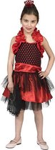 Funny Fashion - Spaans & Mexicaans Kostuum - Valencia Chica Carmen - Meisje - Rood - Maat 140 - Carnavalskleding - Verkleedkleding