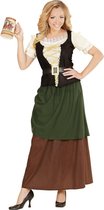 Widmann - Middeleeuwen & Renaissance Kostuum - Duitse Middeleeuwse Meid - Vrouw - Bruin - XL - Bierfeest - Verkleedkleding