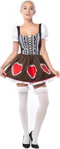 Tiroler Kleedje – Dirndl Heidi Ho - Oktoberfest kleding voor dames – Dirndl kleedje maat M – Verkleedkleding voor dames kleur rood met bruin