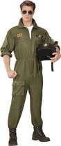 Widmann - Leger & Oorlog Kostuum - Gevechtspiloot Cruising Altitude - Man - Groen - Small - Carnavalskleding - Verkleedkleding