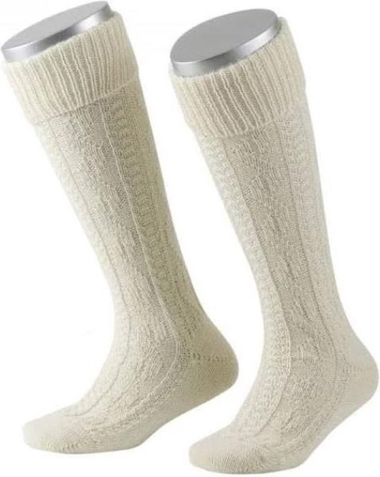 Benelux wears / Oktoberfest - witte tiroler kousen / sokken voor volwassenen Maat 43-44