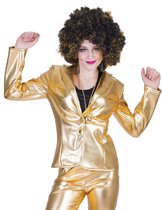 Funny Fashion - Glitter & Glamour Kostuum - Disco Fever Jack Glinsterend Goud Vrouw - goud - Maat 40-42 - Carnavalskleding - Verkleedkleding