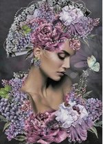 Diamond  Painting Romantische dame  40 x 50  cm Vierkante steentjes