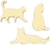 memoblaadjes zelfklevend kat 8 cm papier cr√®me 3 stuks